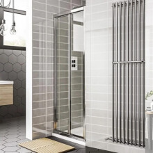 Nes Home 1000mm Bi-fold Frameless Glass Shower Door Chrome