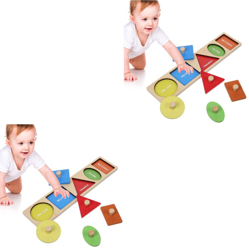 2 Puzzle Geometrico Con Perline In Legno Educativo 2