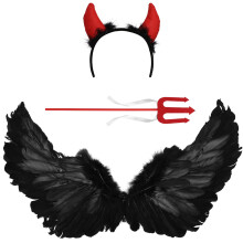 3 Sztuki Diabelskie Skrzydła Trójkąt Widelce Czapka Na Halloween