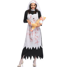 1 Sztuka Straszny Kostium Zakonnica Do Cosplay Halloween Xl