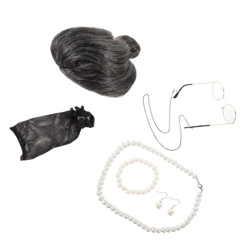4 Conjuntos De Perucas De Velhinha Para Cosplay E 1