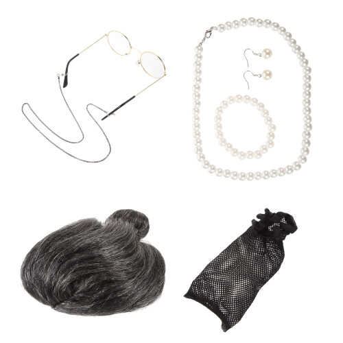 4 Conjuntos De Perucas De Velhinha Para Cosplay E 2