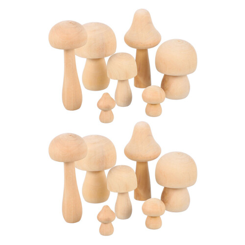 14Pcs Cogumelos De Sem Acabamento Para Artesanato 2