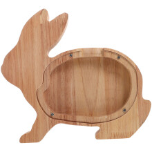 Wooden Piggy Bank Djurförmad Låda Barn