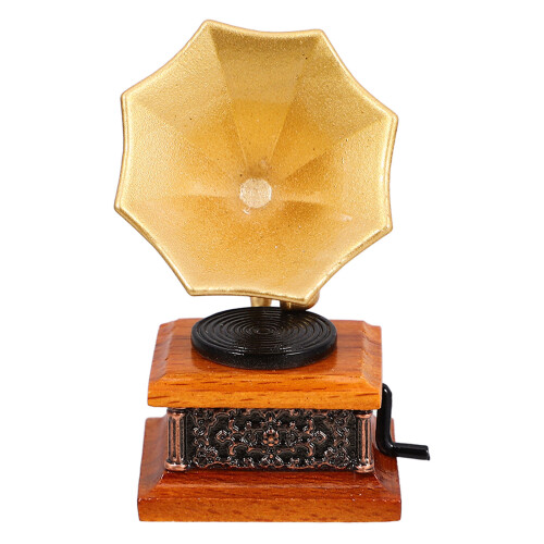 3St Mini Phonograph Ornament För Hem Och Dockhus I Retro Stil