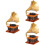 3St Mini Phonograph Ornament För Hem Och Dockhus I Retro Stil 8
