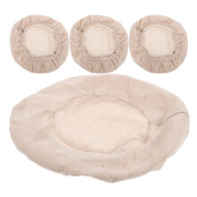 4 Bredproofing Korgar Med Täcken Rund 23 Cm Rattan