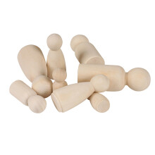 32St Obehandlade Trädockor I Beige, Måla Och