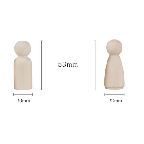 32St Obehandlade Trädockor I Beige, Måla Och 2