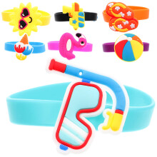 10St Silikonarmband Party Färgglada Stretcharmband För Barn Och Sport