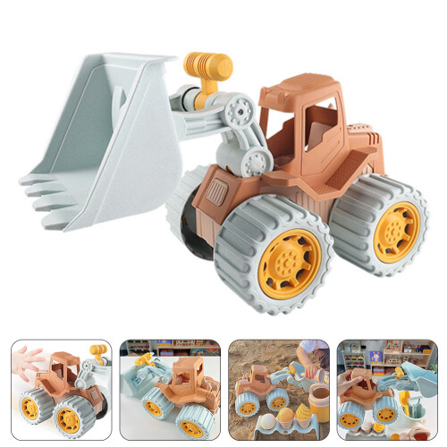 caminhão escavadeira infantil com push-back, ideal praia e brincadeiras 2