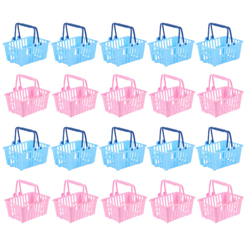 20 Unidades Cestas De Miniaturas Com Alça Para Supermercado 2