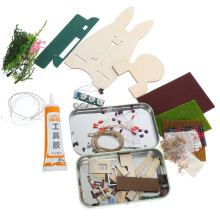 2Conjuntos DIY Miniatura Verde Metal Para Crianças