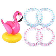 1Sats PVC Flamingo Uppblåsbar Ringkastleksak Färgglad För Barn Pool