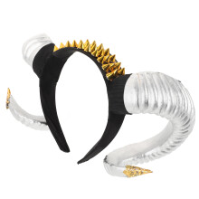 2St Silver Horn Hårband I Plast För Halloween Och Fest