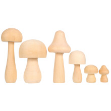 24St Träsvampsfigurer Khaki Omålade DIY För Fest Och