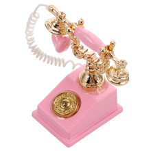4St Mini Rosa Telefon Prop I Metall För Dockhus Och