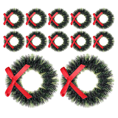 48St Mini Julkransar Plast Dockhus Hängande 1