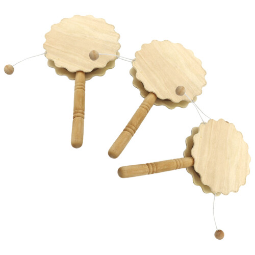 3St Trärassel Omålad DIY Handmålningspyssel Barn Khaki 2