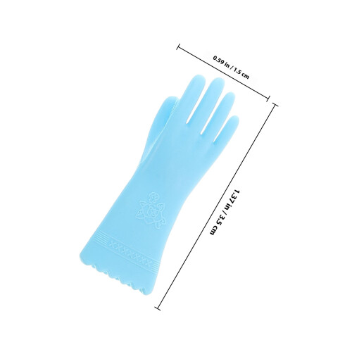 1Par Luvas Mini Limpadoras Azul Para Acessórios Mini Casa De 1