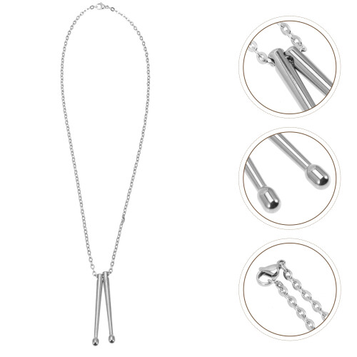 Titaniumstål Halsband Trumspelare Anhängare Present 2