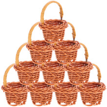 100St Dekorativa Miniature Flower Basket I Kaffefärg För Rumsinredning