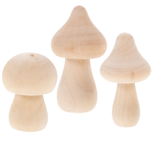 3 Stuks Onafgewerkt Paddestoel Diy Knutselproject 1