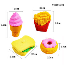 4Stk Cartoon Eten Uitneembare Gummen Creatief Papierwaren Cadeau
