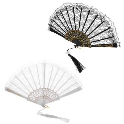 2 Pezzi Ventaglio Pieghevole in Vintage per Decorazione