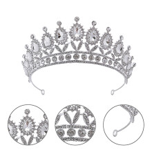 Rhinestone Tiara Och Kronor Silverprinsessa Huvudband