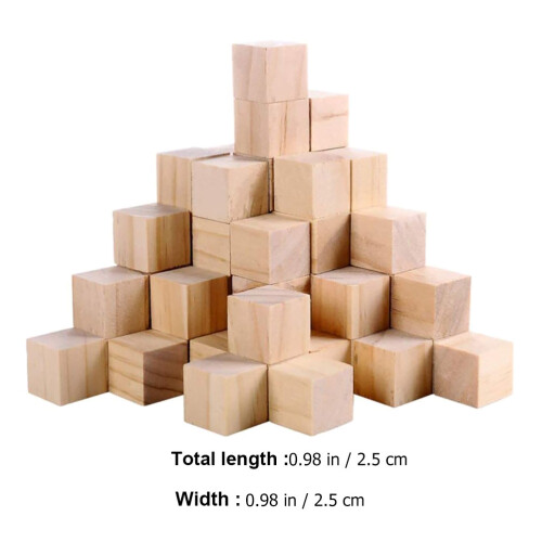 50 Pezzi Cubi Legno Per Bambini Puzzle E Lavoretti 1