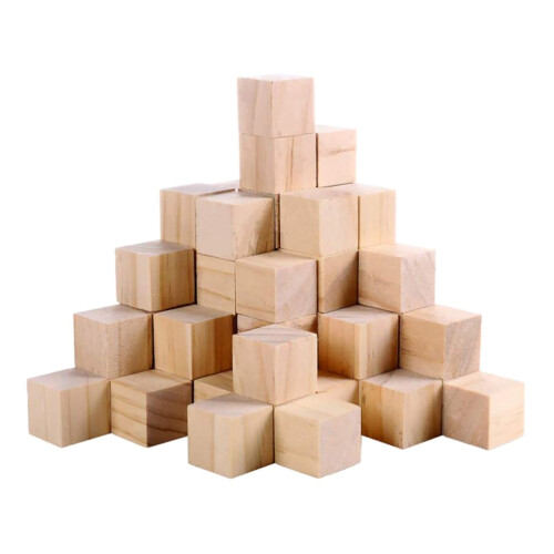 50 Pezzi Cubi Legno Per Bambini Puzzle E Lavoretti 2