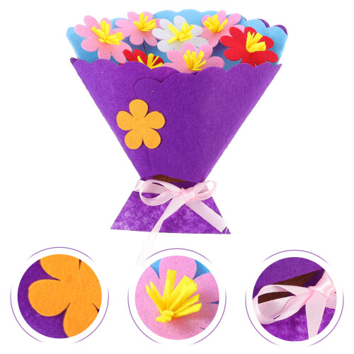 3 Pezzi Kit Per Bouquet In Non Fiore Viola 2