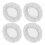Raindrops Hair Nets White 4pcs 11.8x11.8x0.08in Cotton Polyester 1