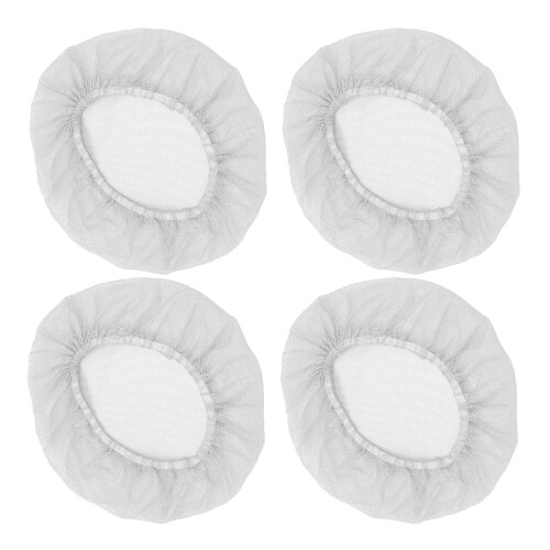 Raindrops Hair Nets White 4pcs 11.8x11.8x0.08in Cotton Polyester