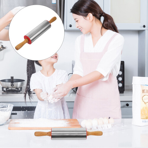Rolo De Massa Aço Inoxidável Com Para Pão, Pizza E Confeitaria 2