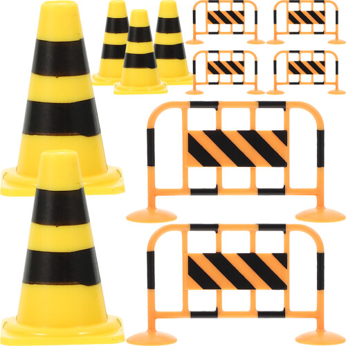 Conjunto De Minicones De Trânsito E Acessórios Para Cenários Miniatura