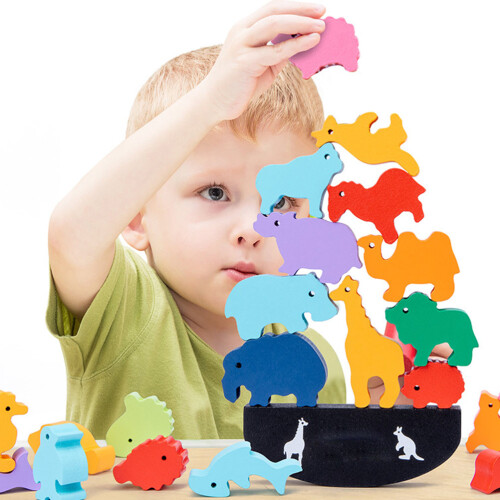 Conjunto De Blocos Sobrepostos Forma De Animais Engraçados 2
