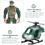 Ensemble Mini Hélicoptère Et Soldat Militaire Jouet De 6
