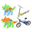 1 Set Bordspel Speelgoed Mini Vingercrossfiets Vingerstep Dino 6