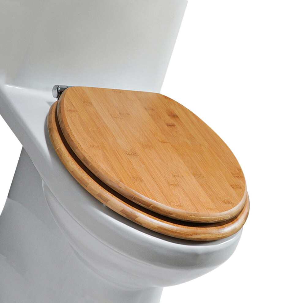 Toilet Seat Quick Release, Soft Close Solid Wood, Two Fixing Methods, Up And Down, Adjustable Stainless Steel Hinge 9105992608744