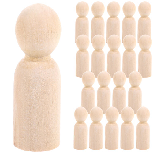 60 Stuks Peg Mini Figuren Onafgewerkt Diy Craft