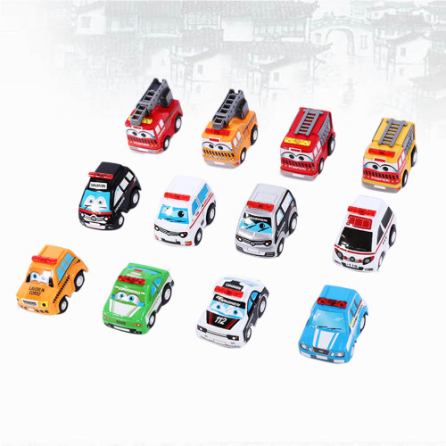 12 Stuks Mini Auto Modellen Pull-Back In Doos Voor Kinderen