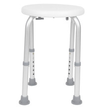 Sgabello da bagno regolabile per anziani, design ergonomico con gambe angolate antiscivolo, struttura robusta, altezza regolabile, leggero e