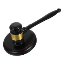 Wooden Judge Gavel with Sound Block and Base for Auction, Courtroom and Meeting Use, Clear Knocking Sound