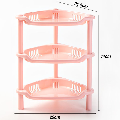 Versatile Floor Standing Organizer, Rustproof And Waterproof Plastic Storage Racks, Corner Rack with Easy Assembly for Bathroom, Kitchen, Adequate Dra 1
