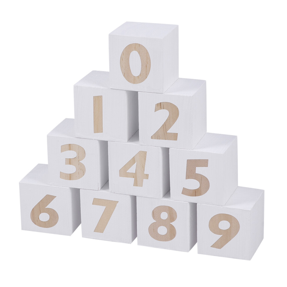 10 Sztuk 5 Cm Naturalne Drewniane Cyfry 0-9 Edukacyjna-image
