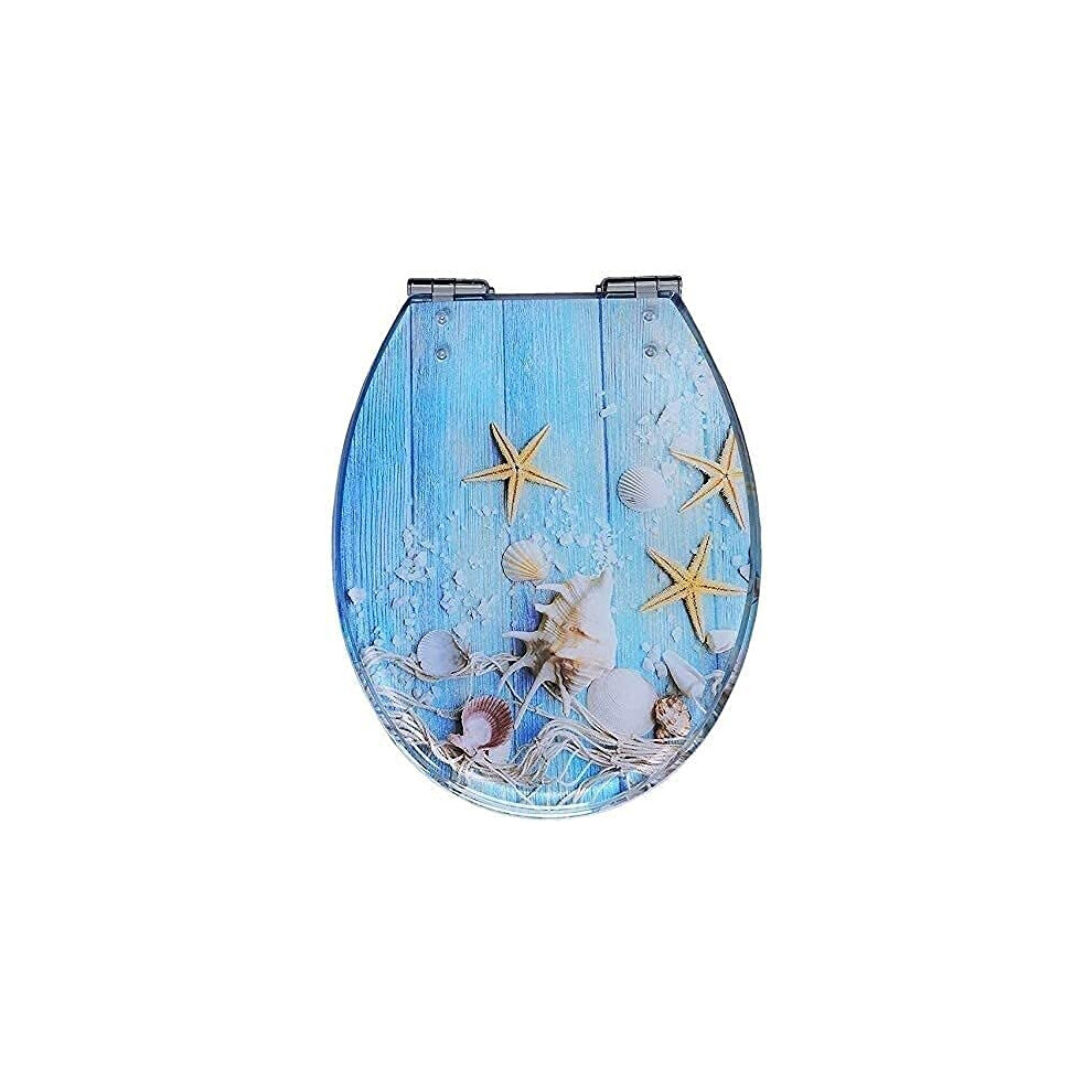 Resin Toilet Seats Universal Fit General Household Toilets Thickened Lid Standard Size Patterned Lid Covers 9339159547588