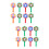 60 Unidades Coloridos Forma De 7