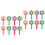 60 Unidades Coloridos Forma De 4